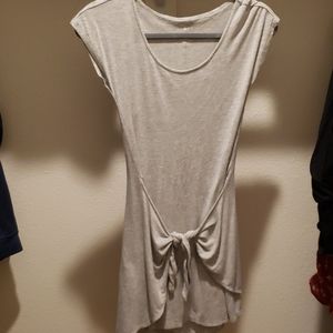 Gray Front Tie Dress